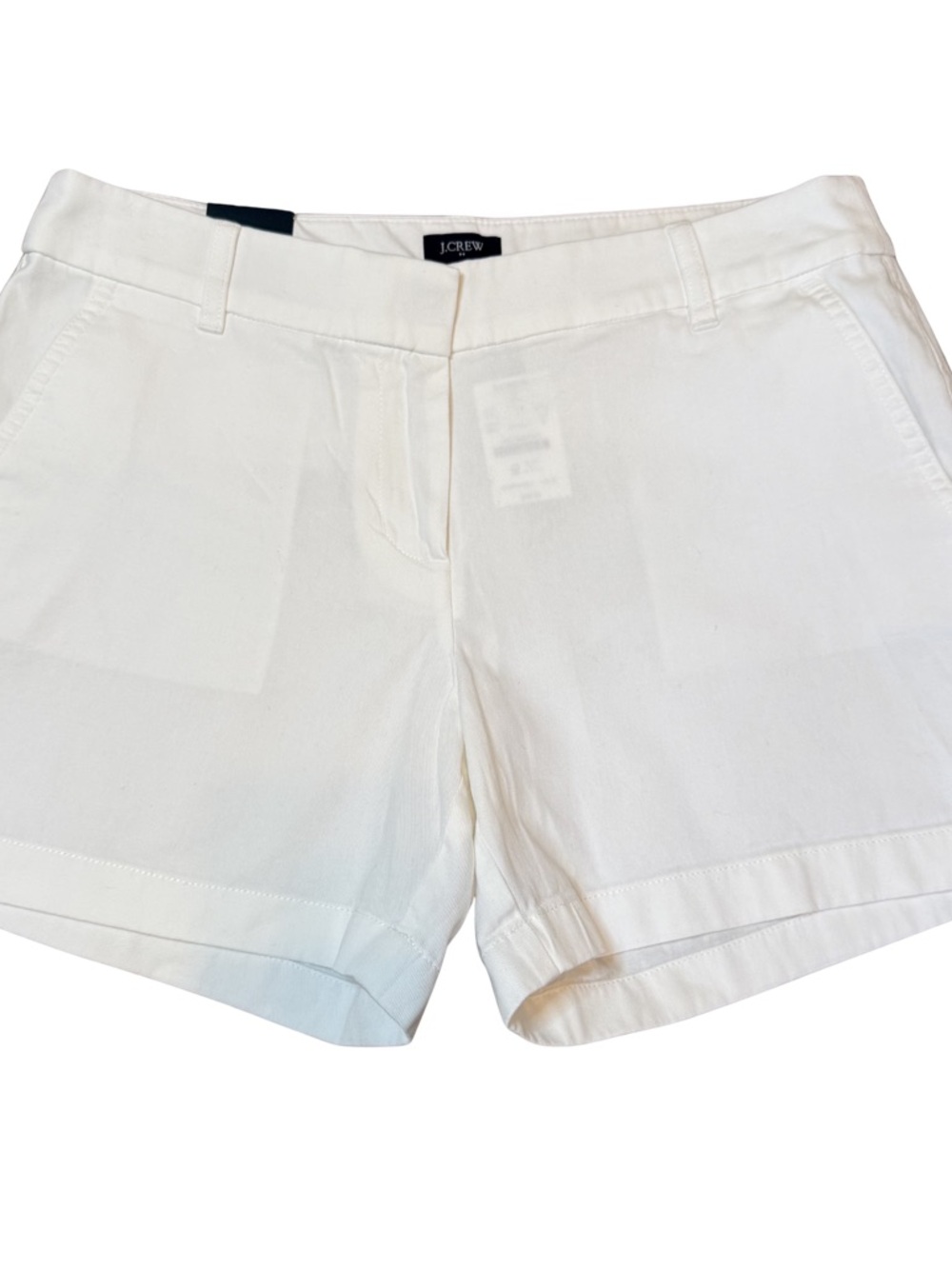 J. Crew White Cotton Shorts with Front Pockets